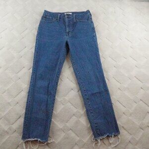 Madewell Blue Frayed Hem Jeans